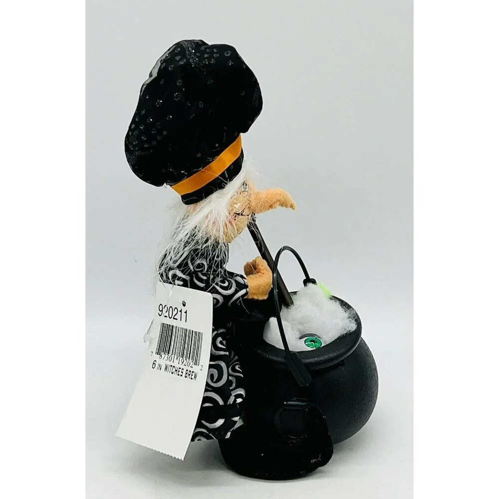 Annalee Witches Brew Black Halloween Doll Cauldron Eyeball‎ 6 inch 2011 Tag HTF